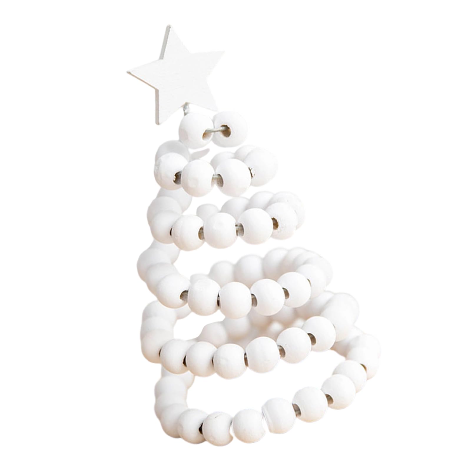 Wood Beaded Christmas Tree Tabletop Ornament Decoration for Mantels Shelf Dining Table Holiday Centerpieces Decoration
