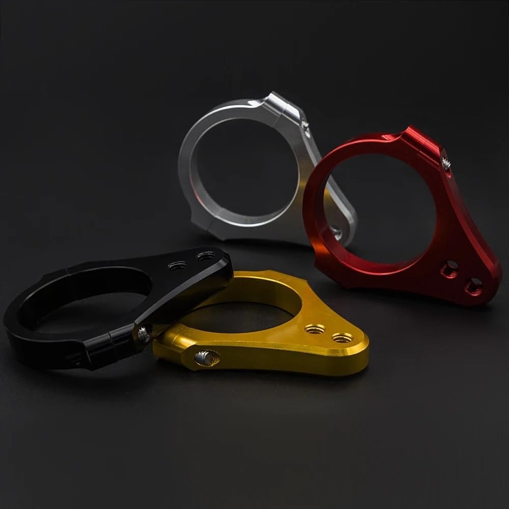 31-54mm Universal Steering Damper Bracket Fork Clamp Support Holder for Motorcycle Racing Motorbike Street ATV Electric Scooter(Clear)