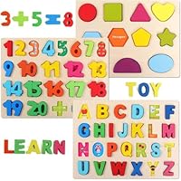 3-in-1 Wooden Puzzle Set - ABC, Numbers & Shapes for Educational Decor & Gifting