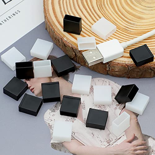 Bushibu Usb Cover Cap, 20 Pcs Black Clear Plastic Usb A Male Anti-Dust Plug Cover #TOP6