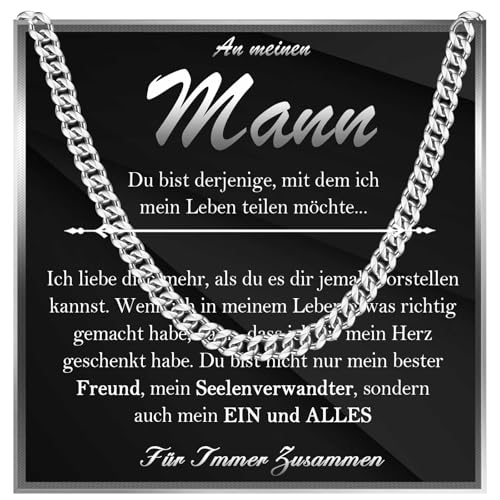 FAOMZQ Regali per uomini, regalo di San Valentino, regalo per lui, collana regalo per mio marito, marito, fidanzato, figlio, papà, in acciaio inox, regalo per San Valentino, anniversario, compleanno,