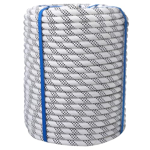 Corde d'amarrage en nylon double tressé blanc 50m pour amarres de bateau fiables