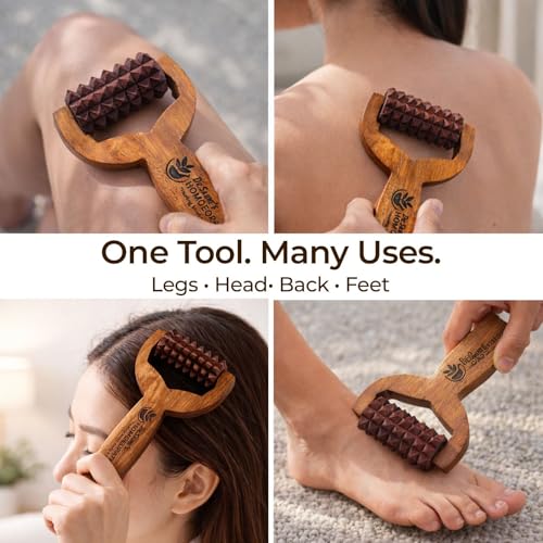 Image of Dr Saune's Wooden Scalp Roller Massager for Hair Growth, Improves Blood Circulation, Painless Massage, Enhances Oil Absorption