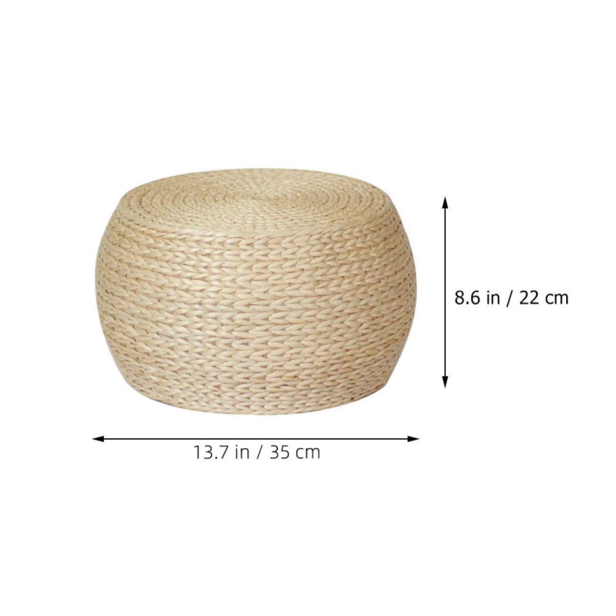 Healeved Sgabello in Rattan Intrecciato Antiscivolo per Casa, Struttura Solida e Design Moderno, Pouf Ottomano per Ingresso e Decorazione Domestica