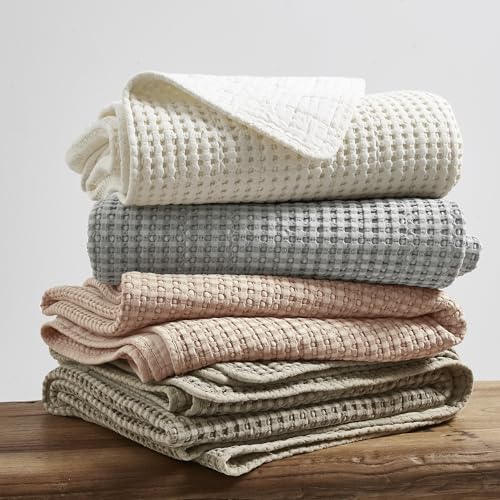 Image of Levtex Home Mills Waffle Full Bedspread Set (100x104in) with 2 Pillow Shams (26x20in) - Taupe - Cotton Waffle Full Size Bedspread Set - Lightweight, Soft, Pre-Washed