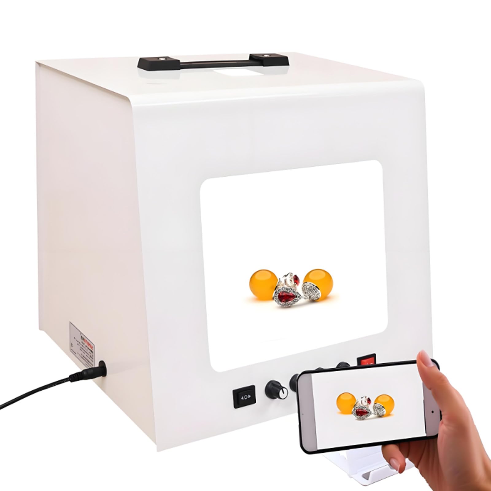 Boîte à Lumière Professionnelle Pour Photographie De Bijoux Avec Plateau Tournant Réglable – Boîte à Lumière Pour Studio Photo Pour Des Images époustouflantes De Pierres Précieuses Et De Bijoux TB30