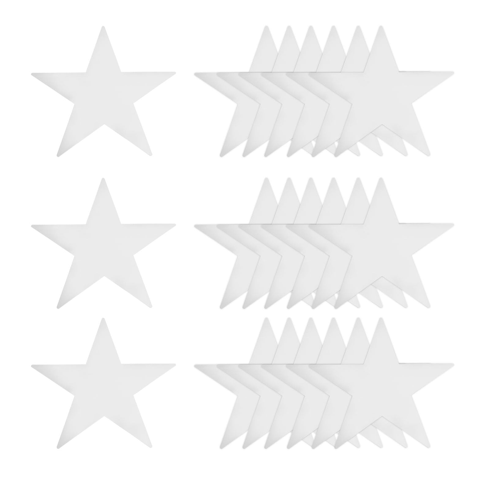 sourcing map Silver Stars Cutouts Decoration, 24 Pcs 6" Double Printed Paper Stars Cutout Confetti Cardboard Stars Decorations for Bulletin Board Wall Classroom Party โ image 1