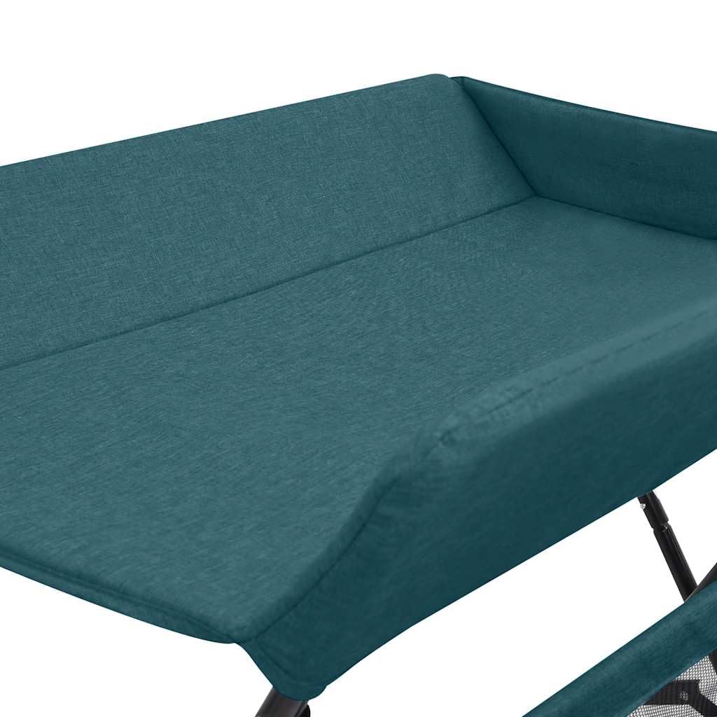 Wickeltisch Grün Eisen mit abwaschbarer Wickelauflage rutschfest gepolstert und wasserdicht, zusammenklappbar mit Stauraum, ideal für Kinderzimmer, Reise und Babypflege, 80,5 x 67 x 102,5 cm