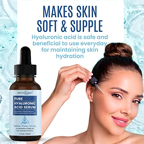 Dermaxgen Hyaluronic Acid Face Serum - Anti Aging Serum For Fine Lines, Wrinkles - Premium Facial Moisturizing, Hydrating Serum For All Skin Type - Natural Organic Formula Face Serum For Women/Men (2 Fl Oz) #TOP4