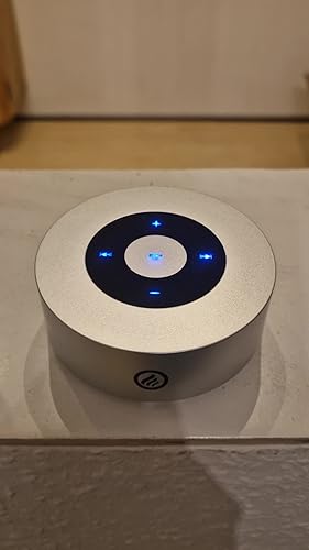 KAMINIO Knisperende luidspreker MORITZ - Krachtige geluidsbox met haardvuurgeluiden, Bluetooth, AUX, microfoon, accu - zilver