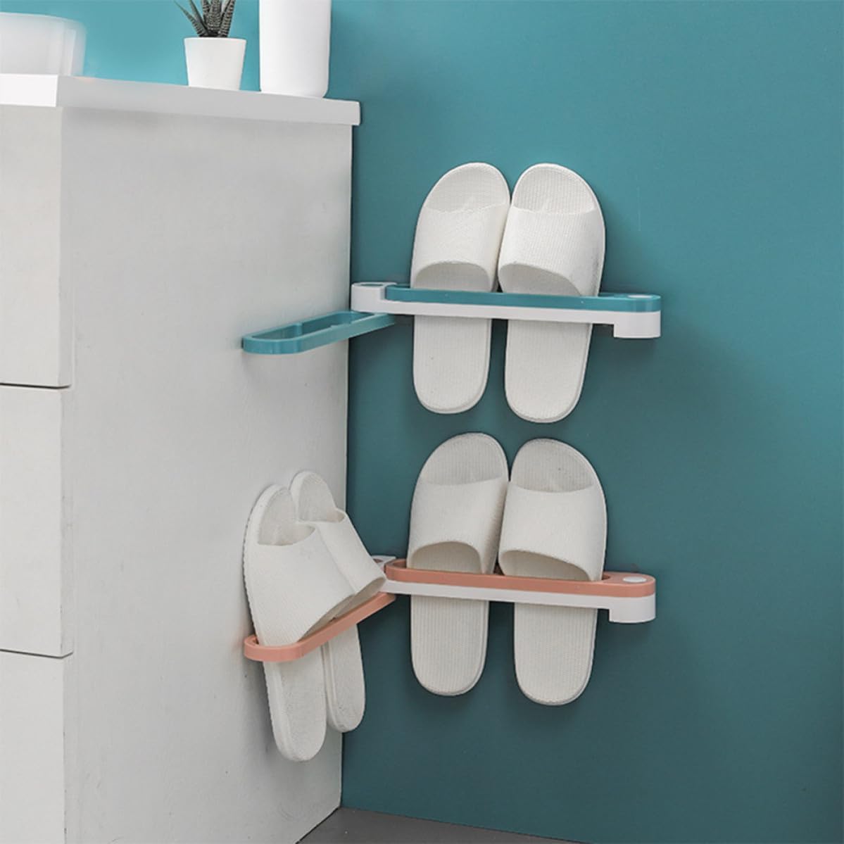 Cabilock ABS Shoes Shelf Simple Slipper Rack Foldable 3pcs