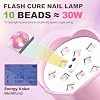 MEKK Gooseneck UV Nail Lamp Cordless Mini UV Light for Gel Nails with Auto Sensor,Professional Flash Cure Lamp 30W Single Nails Light with Four Timers (10s/30s/60s/90s) Salon & Home DIY Use-Pink