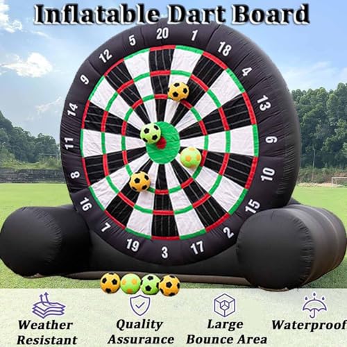 Juego de dardos de fútbol inflable gigante con soplador y bolas, divertida actividad al aire libre para todas las edades, ideal para patio, playa y entretenimiento en el parque