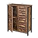 VASAGLE LOWELL Standing Cabinet, Storage Cabinet, Cupboard, Accent Side Cabinet, Sideboard with Louvered Doors, Multifunctional in Living Room, Bedroom, Hallway, Industrial, Rustic Brown ULSC78BX
