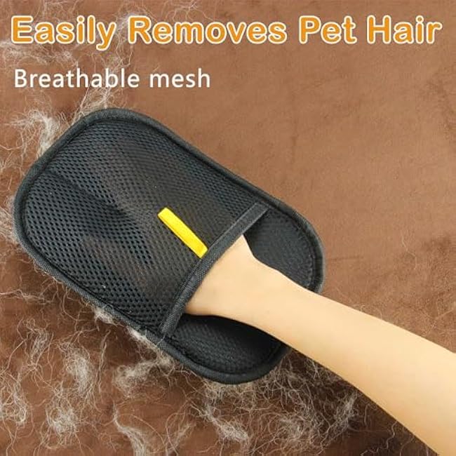 Newly Upgraded Electrostatic Pet Hair Removal Glove ¨C Thickened Cat Dog Hair Remover Glove for Couch, Carpet, Car Seat ¨C Not for Pet Grooming (Black, 2 Pack)-jlbLfpfc