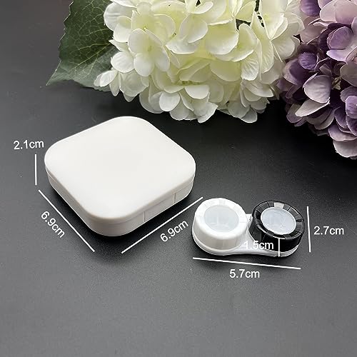 JZK 4X Contact Lens case with Transparent Cap, and 1x Contact Lens Holder case Box with Mirror, Solution Bottle - Image 3