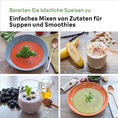 Bild 1 - Braun Stabmixer MQ 5200WH - MultiQuick 5 Vario Pürierstab mit Edelstahl Mixfuß, 1000 Watt, inkl. 600 ml Mix- & Messbecher, weiß/grau