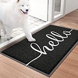 BeneathYourFeet Door Mat (30'x17.5',Black), Welcome Mat Low Profile Front Doormat...