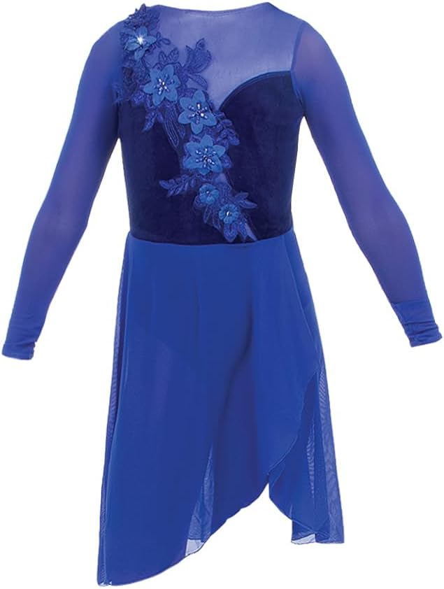 Alexandra Collection Velvet Long Sleeve Skirt Leotard Lyrical Contemporary Dance Dress