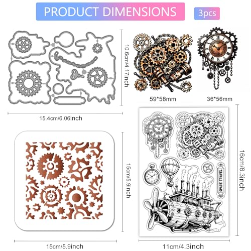 Matrices de découpe en métal PET avec horloges rétro au design ciselé