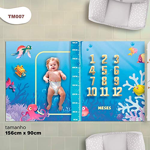 Tapete Cenário para Mesversário de Bebê Fundo do Mar