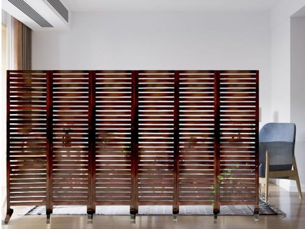 Image of Wooden Room Partition /Screen /Room Divider /Room Separator for Livng Room Bedroom Home Office Restarurant Hallway 1 Panel 30Inches Wide (6 Panel - 20 Inches Wide Each 6 Feet Height)