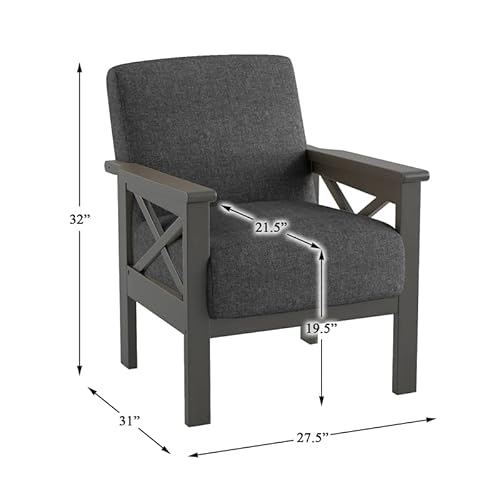 Lexicon Larue Fabric Accent Chair, Dark Gray #TOP5