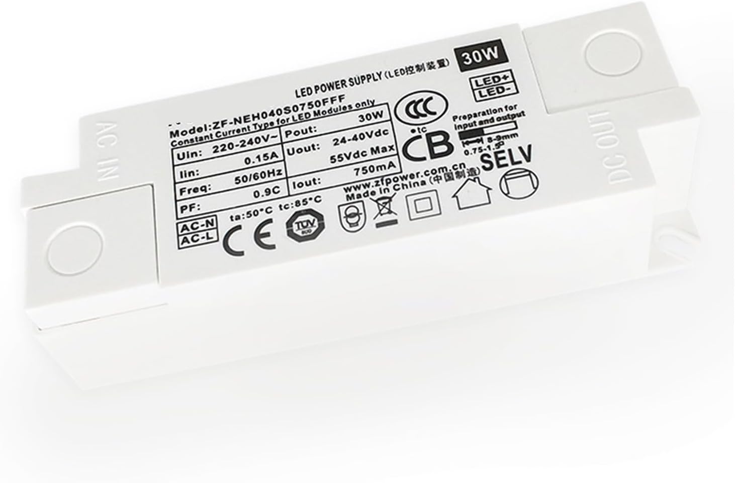 Bipolar no Flicker high P Isolation led Driver Power Supply 10-42W LED Driver Panel Light Track Light Power Supply(30W 750mA)