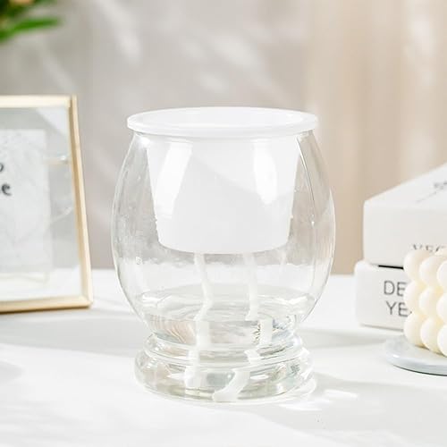 Miniatura 7 de PHILISENMALL Maceta de riego automático transparente para escritorio, elegante cilindro, maceta de plástico transparente de riego automático para