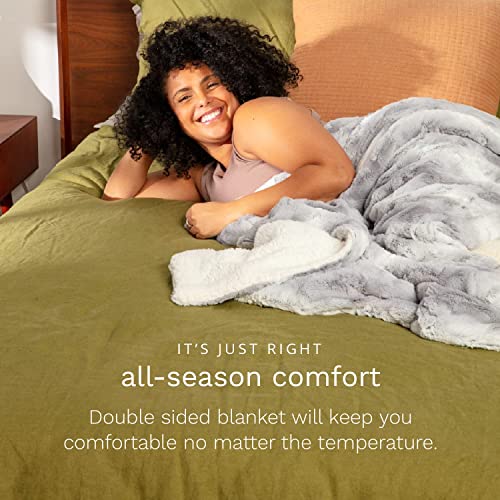 Viscosoft Bulk 10 Piece Faux Fur Throw Size 50" X 60" Sherpa Luxury Blanket Brown - Shed Free Furry Comforter - Bulk Pack #TOP4