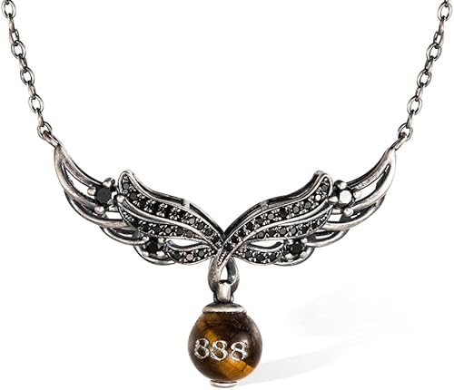 Collar de ángel con número de ángel personalizado en alas de ángel de cristal, regalo de joyería de ángel para ella, colgante de ángel de la guarda