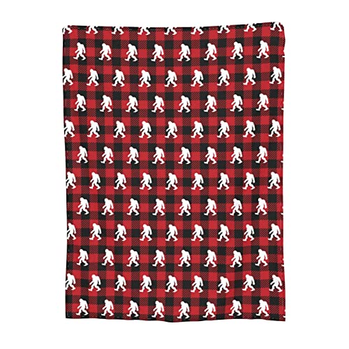 Buffalo Check Tartan Plaid Scots Style Clan Bigfoot Christmas Full Fleece Throw Cloak Wearable Blanket Flannel Fluffy Comforter Quilt Nursery Bedroom Bedding King Size Plush Soft Cozy #TOP1