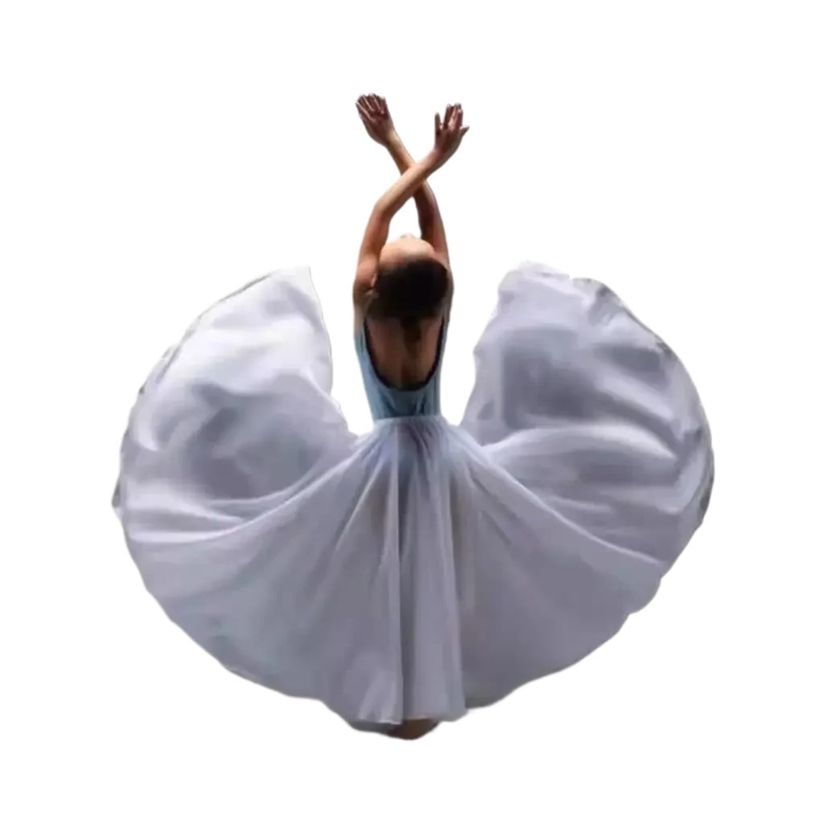 Falda de Gasa de 720 Grados para niña, Falda Larga de Ballet, Danza del Vientre, Gitana, Ropa de práctica para Bailarina, Falda de Baile Morada Lisa surtida