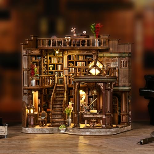 Serre-livres en bois 3D pour s'évader le soir, maquette coin de livre LED salon relaxant