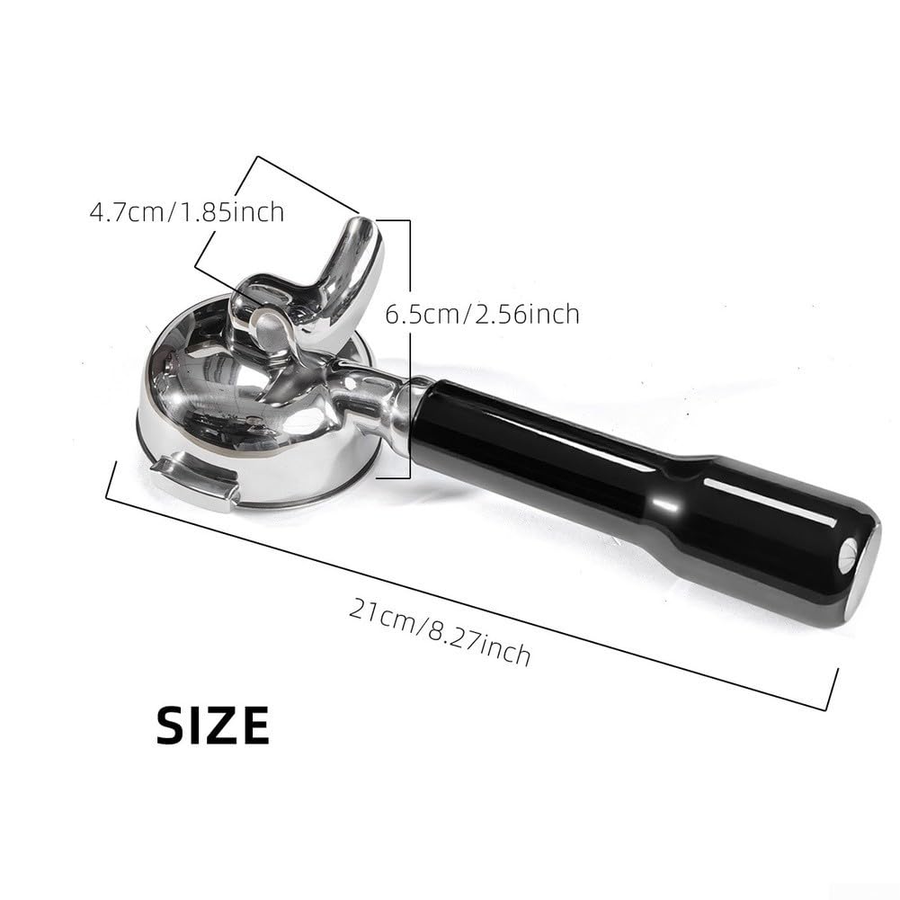 Espresso Portafiltro 58MM per macchina portafiltro E61 con doppio beccuccio, manico ergonomico per estrazione precisa, accessori robusti per qualità barista a casa,