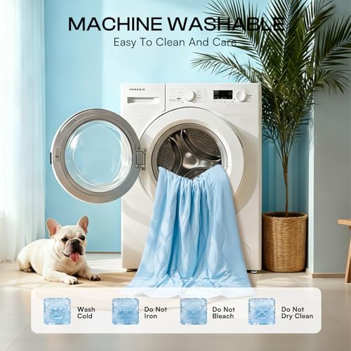 Luciphia Premium Cooling Dog Blanket Washable Q-MAX>0.5 Small Medium Large Pet Mat Puppy Cat Self-Cooling Soft Breathable Calming Throw for Sofa Crate Bed (Light Blue,29x40 inches) — view 6