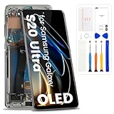 OLED for Samsung Galaxy S20 Ultra 5G Screen Replacement for Samsung S20 Ultra G988 LCD Display SM-G988U SM-G988U1 G9880 Digitizer Touch Screen Assembly with Frame,Grey