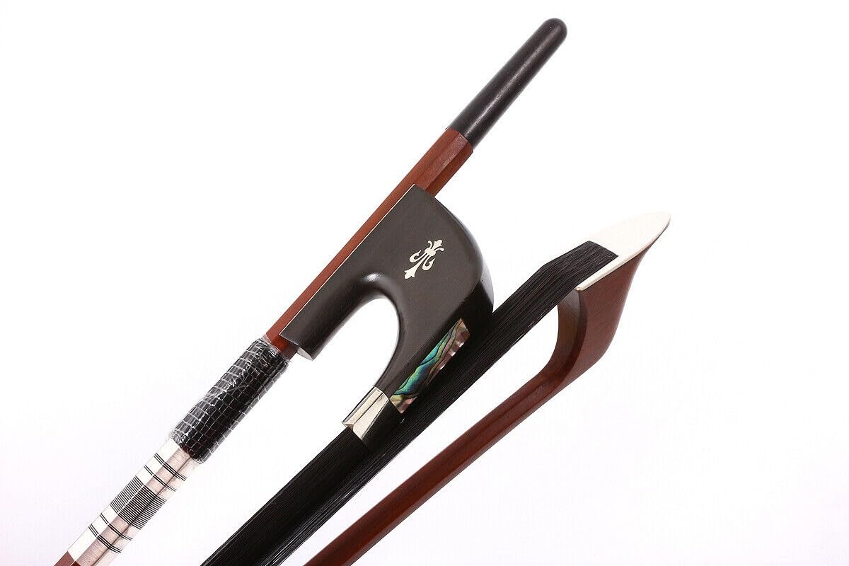 YoungMonic 3/4 Upright Double Bass Bow German High Handle Bass Bow Black Horse hair Advance (3/4)