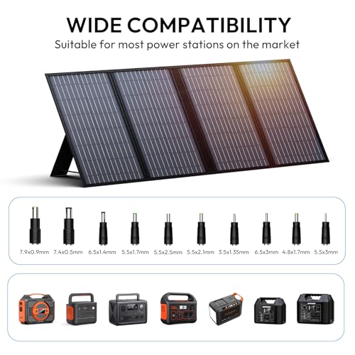 Panel solar portátil 60W con salida de 18V CC y cargador solar plegable USB Tipo C 5