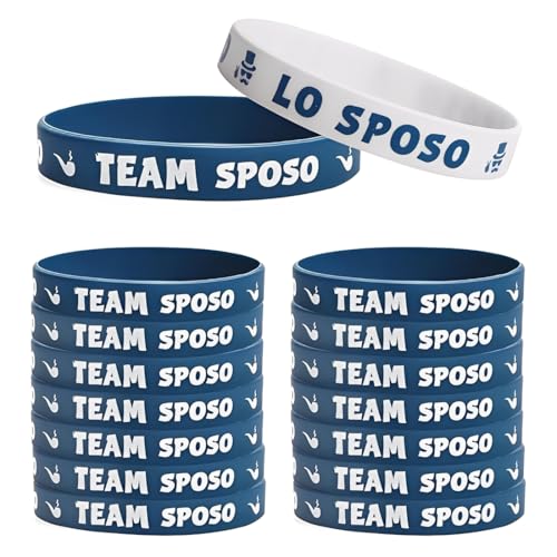16 Pezzi Gadget Addio al Celibato Team Sposo Bracciali Silicone Uomo Accessori per Festa Matrimonio Amici dello Sposo per Sempre Groom to be Accessori Decorazioni Addobbi Matrimonio