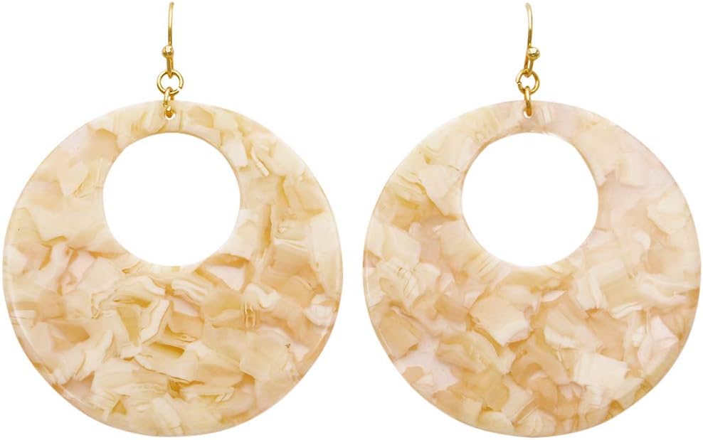 Rosemarie Collections Women's Lucite Disc Dangle Earrings 2.5 Inches