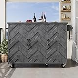 BENMWS Isola da cucina, grigio, 90 x 130 cm, carrello di servizio,...