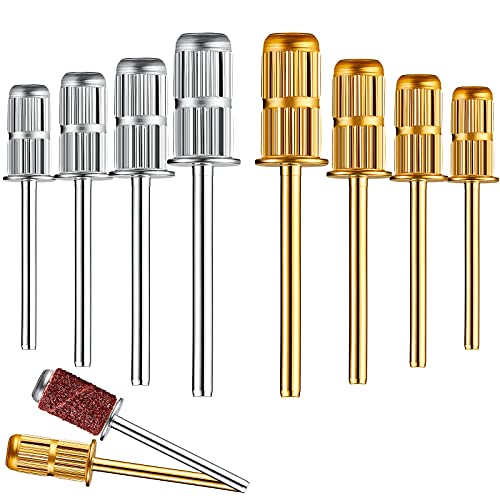 20 Pieces Replacement Nail Drill Bits Heads Nail Drill Bits Sanding Band Shaft For Electric File Nail Sanders Manicure Pedicures (Silver, Gold) (Silver, Gold) #TOP24