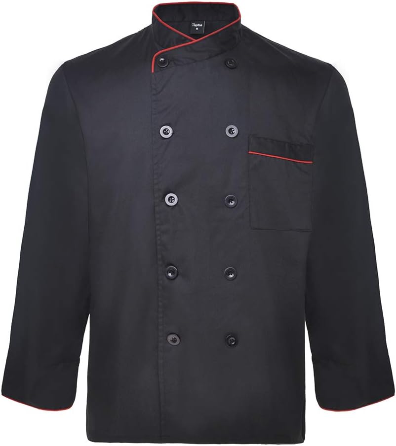 TopTie Unisex Classic Long Sleeve Button Chef Coat - Image 6