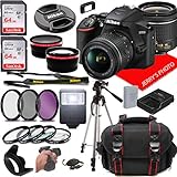 Nikon D3500 DSLR Camera w/NIKKOR 18-55mm f/3.5-5.6G VR Lens + Case + 128GB Memory (26pc Bundle)