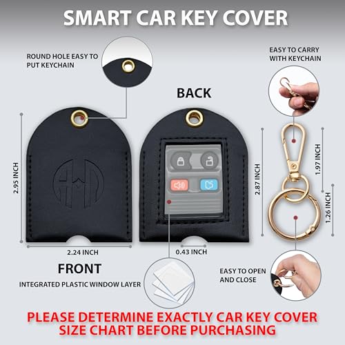 Image of Leather Keys Sleeve for Broken Car Key Loop Replacement, Keychain Cover Cute Protector and Holder for Men, Women