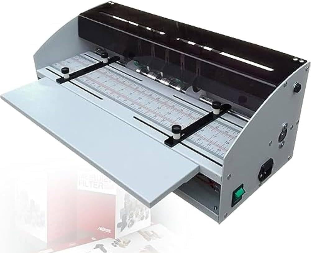 Máquina plegadora eléctrica de papel perforadora de boletos y hendidora de sobres de 470mm