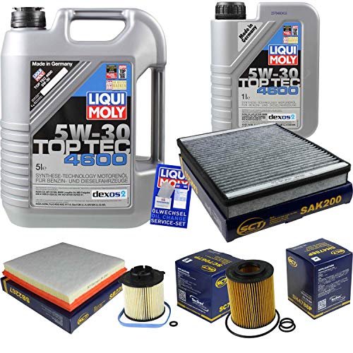 EISENFELS Top Tec 4600 5W-30 Kit de filtres d'inspection 6 litres d'huile moteur Filtre d'habitacle Filtre à carburant Filtre à air Filtre à huile