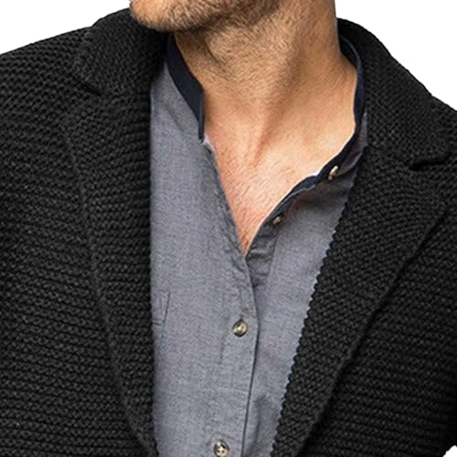 Men's Casual Knit Blazer Suit Jackets Knit Blazer Sport Coat with Pockets Slim Fit Knitwear Cardigan Sweater2