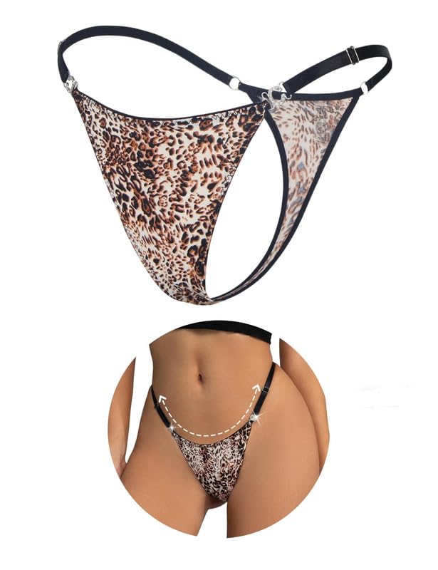 comeondear Micro String Bikini Damen Sexy Curvy Tanga Leopard Satin...
